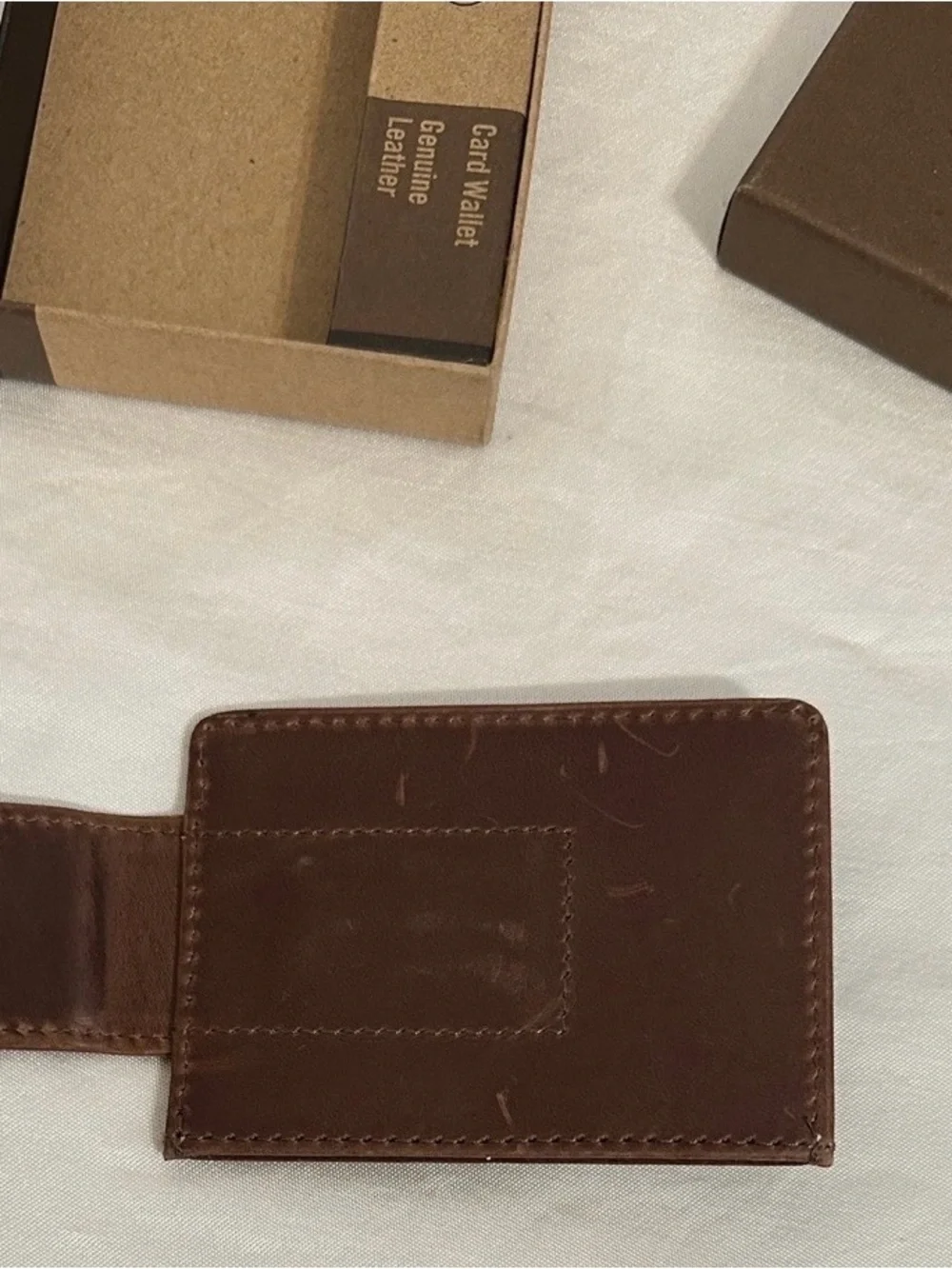 Justin Boots Brown Leather Card Sleeve with Multicolor 'J' Detail